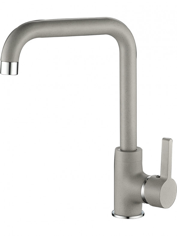 Bateria zlewozmywakowa stojąca z wylewką L Laveo Lena szary granit BKU_965D