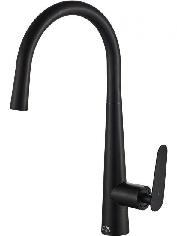 Bateria zlewozmywakowa stojąca z wylewką U Laveo Nalda czarny BAY_768D