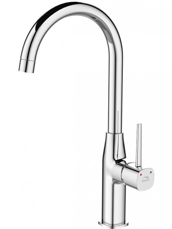 Bateria zlewozmywakowa stojąca z wylewką U Laveo Pola chrom BAP_068D