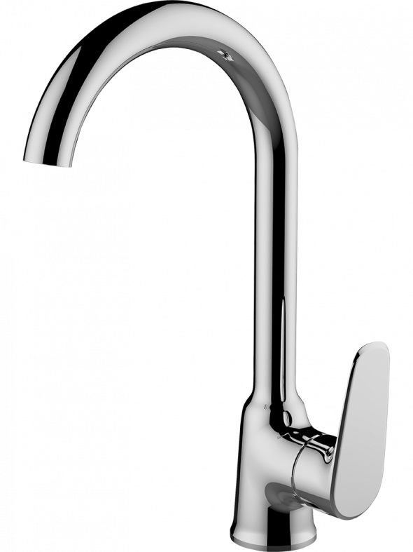 Bateria zlewozmywakowa stojąca z wylewką U Laveo Rondo chrom BLX_068D