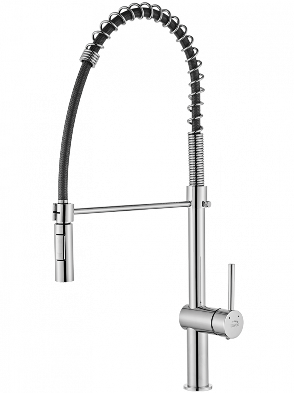 Bateria zlewozmywakowa stojąca ze sprężyną Laveo Rhea chrom BLD_06SD