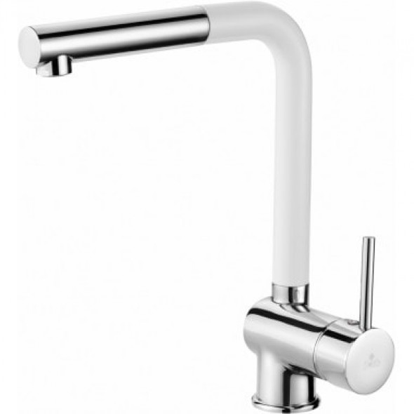 Bateria zlewozmywakowa z wyciąganą słuchawką Deante Aster biały-chrom BCAW730