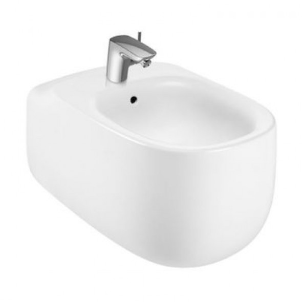 Bidet podwieszany z otworami pod pokrywę bidetową Roca Beyond 58x39,5 cm, biała A3570B6000