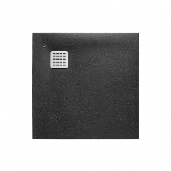 Brodzik kompozytowy kwadratowy Roca Terran STONEX® 1000x1000 mm czarny AP1033E83E801400