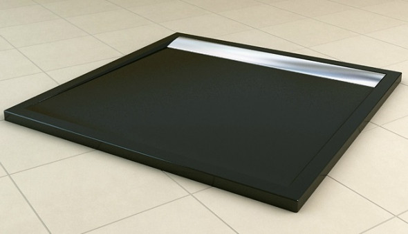 Brodzik konglomeratowy kwadratowy SanSwiss Ronal Ila WIQ 80x80 czarny/połysk WIQ08050154