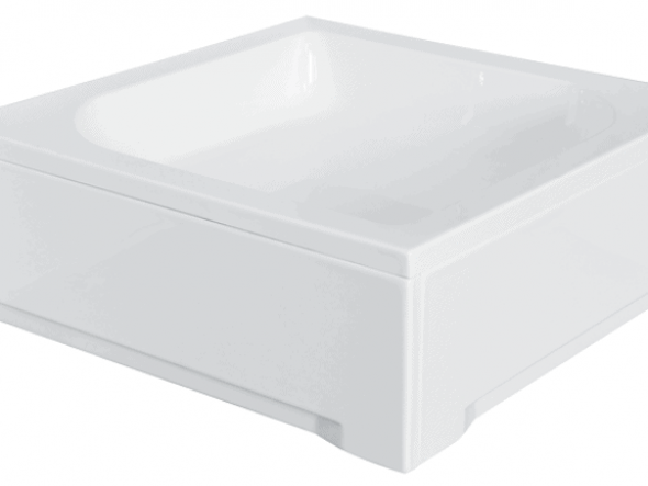 Brodzik kwadratowy Besco Ares 80 biały 80x80x15 BAA-80-KW