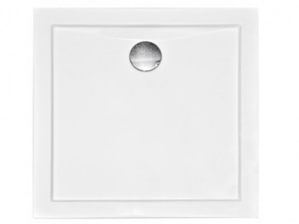 Brodzik kwadratowy czarny Besco Aquarius Slimline Stone Effect 90x90 cm BAA-90-K-C