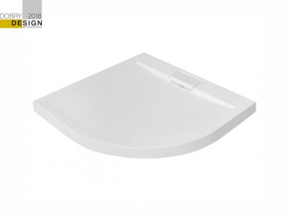 Brodzik półokrągły Besco Axim Ultraslim Półokrągły 80 biały 80x80x4.5  BAX-80-NR