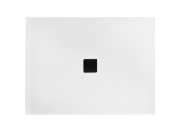Brodzik prostokątny biało-czarny Besco Nox ULTRAslim 100x80 cm BMN100-80-BC
