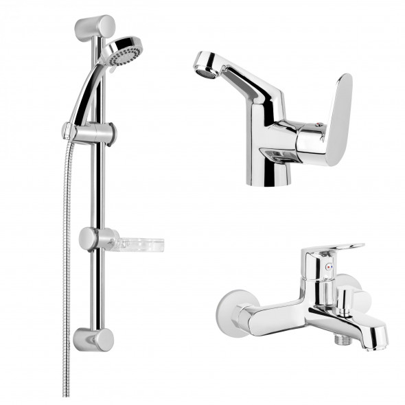 Deante Chaber Komplet łazienkowy 3w1 chrom BGCB010M