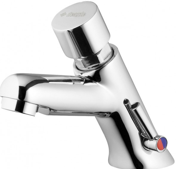 Deante Press Bateria umywalkowa czasowa stojąca bez zamknięcia odpływu chrom BBH_028R