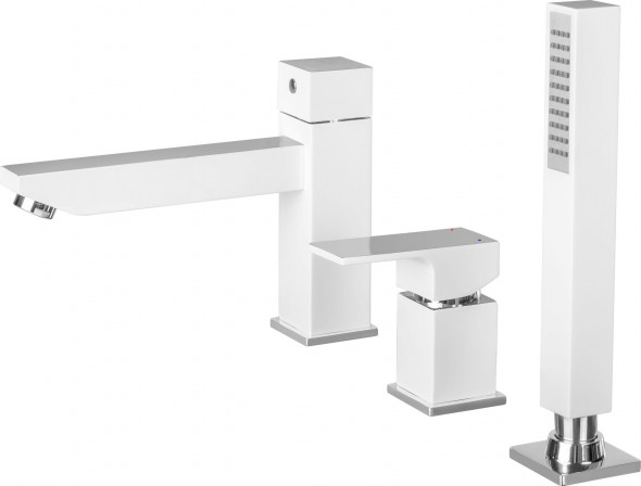 Deante Savory Bateria wannowa 3-otworowa - chrom/biały BCX_W130 ^