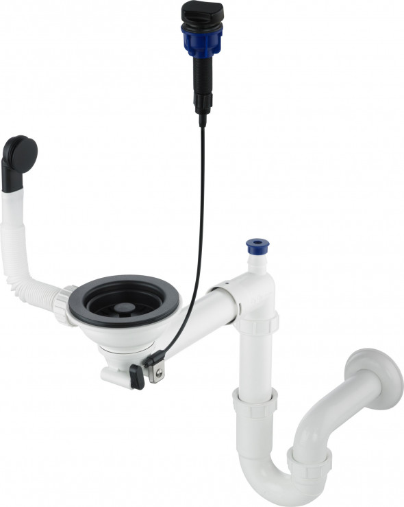 Deante  Syfon Space Saver do zlewozmywaków granitowych 1-komorowych - czarny ZXYN972