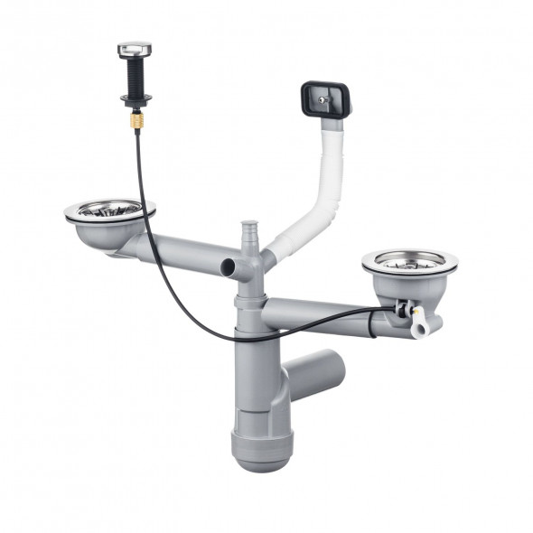 Deante  Syfon Space Saver Lux do zlewozmywaków stalowych 1,5 i 2-komorowych ZXY9914