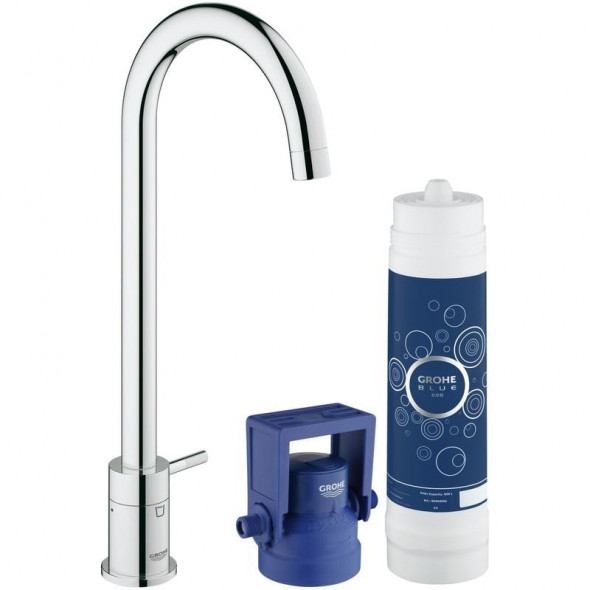 GROHE Blue Mono Pure - Zestaw startowy z zaworem sztorcowym filtrującym wodę Chrom 31301001