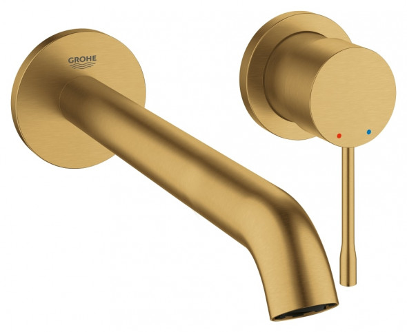 GROHE Essence - 2-otworowa bateria umywalkowa do ściennego montażu podtynkowego L brushed cool sunrise 19967GN1
