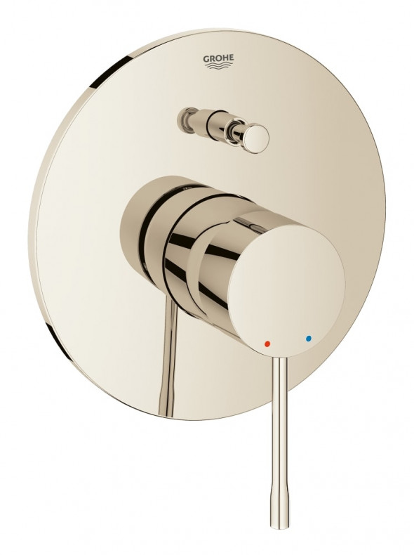 GROHE Essence New - jednouchwytowa bateria wannowa do montażu podtynkowego Polished Nickel 19285BE1