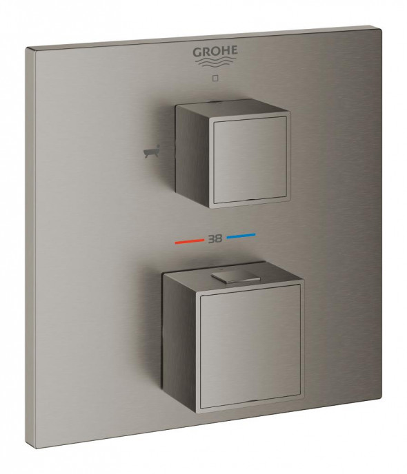 Grohe Grohtherm Cube Termostatyczna bateria wannowa do obsługi dwóch wyjść wody brushed hard graphite 24155AL0