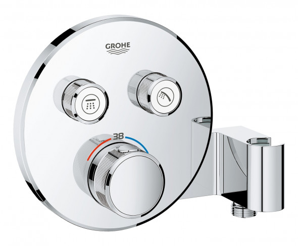 GROHE Grohtherm SmartControl - podtynkowa bateria termostatyczna do obsługi dwóch wyjść wody ze zintegrowanym przyłączem i uchwytem prysznicowym 29120000