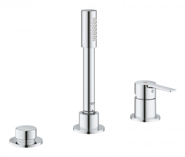 GROHE Lineare - 3-otworowa bateria wannowa z prysznicem ręcznym Chrom 19965001