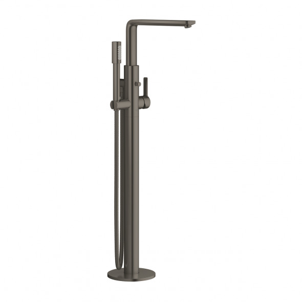 GROHE Lineare - jednouchwytowa bateria wannowa do montażu podłogowego z zestawem punktowym brushed hard graphite 23792AL1