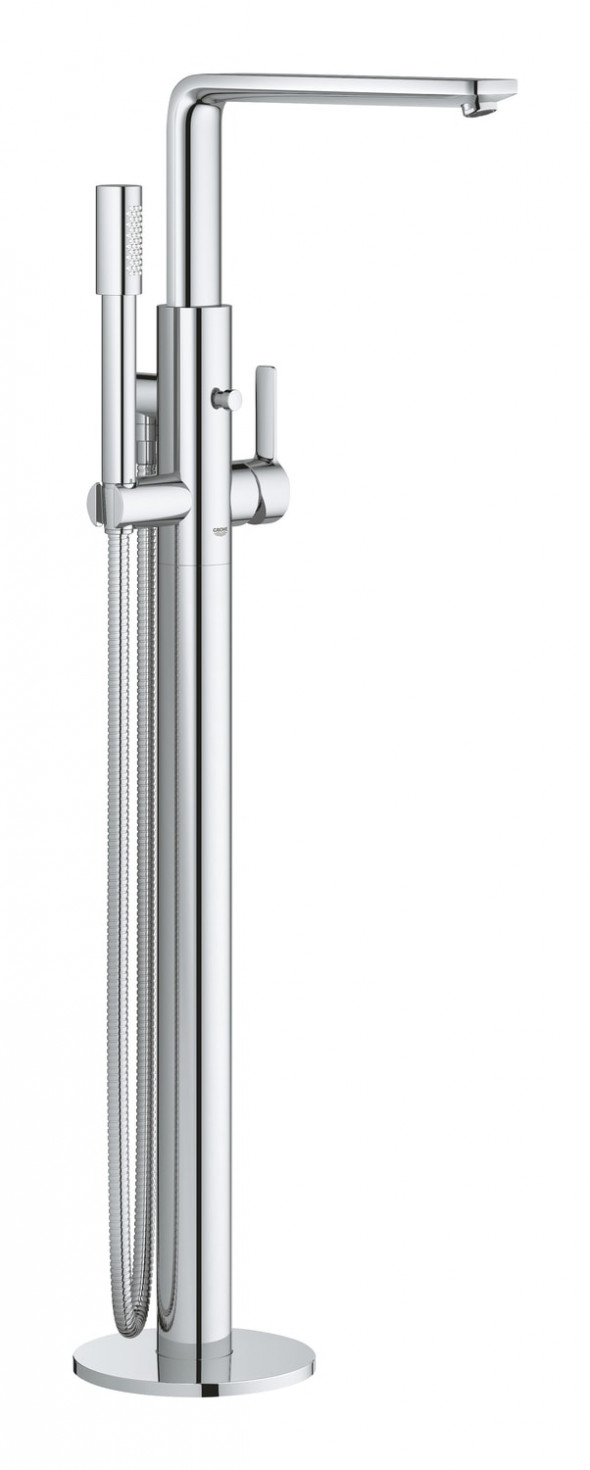 GROHE Lineare - jednouchwytowa bateria wannowa do montażu podłogowego z zestawem punktowym Chrom 23792001