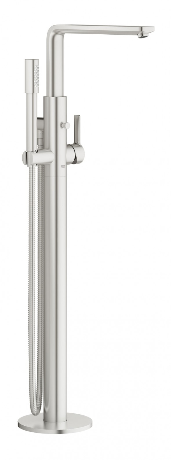 GROHE Lineare - jednouchwytowa bateria wannowa do montażu podłogowego z zestawem punktowym Stal 23792DC1
