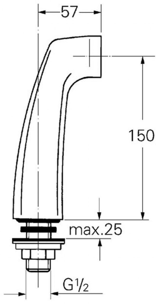 GROHE - przyłącze sztorcowe 12036000