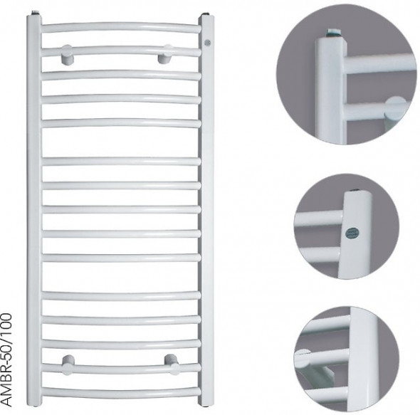 Grzejnik łazienkowy Instal-Projekt Ambra R AMBR-55/100 biały