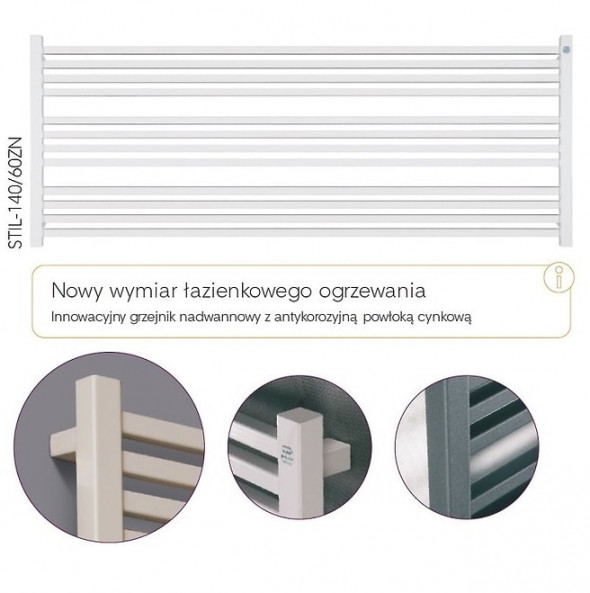 Grzejnik łazienkowy Instal-Projekt Stick Level STIL-160/60ZN kolory