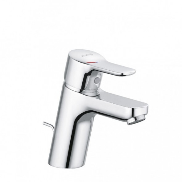 Jednouchwytowa bateria umywalkowa 70, z zestawem odpływowym Eco Plus Kludi Pure&amp;Easy Chrom 372890565