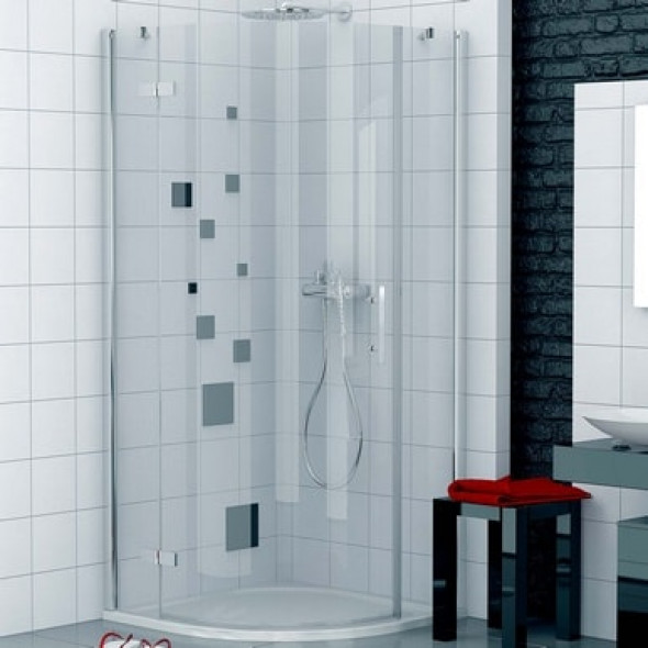 Kabina 1/4 koła jednoczęściowa z profilem SanSwiss Ronal Pur Prawa 80x80 P3PD500801007