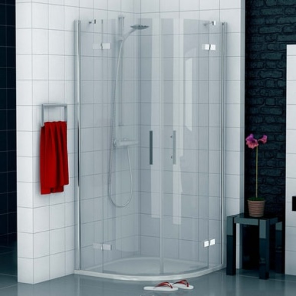 Kabina narożna 1/4 koła dwuczęściowa z profilem SanSwiss Ronal Pur 80x80 PU4P500801007