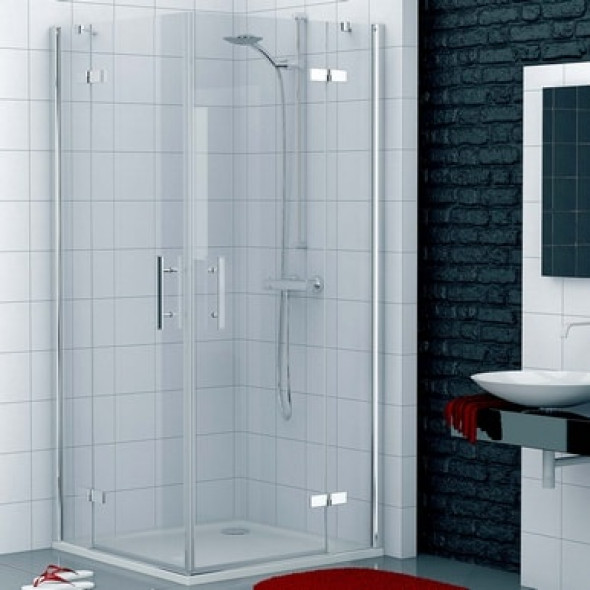 Kabina narożna kwadratowa dwuczęściowa z profilem SanSwiss Ronal Pur 75x75 PUE2PG0751007+PUE2PD0751007