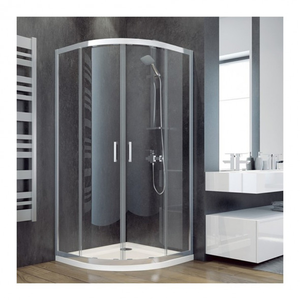 Kabina półokrągła przejrzyste szkło Besco Modern 80x80x185 cm MP-80-185-C