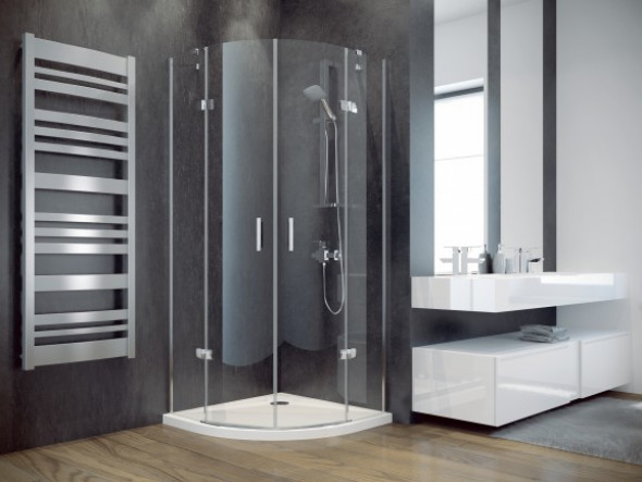 Kabina półokrągła przejrzyste szkło Besco Viva 80x80x195 cm VP-80-195-C