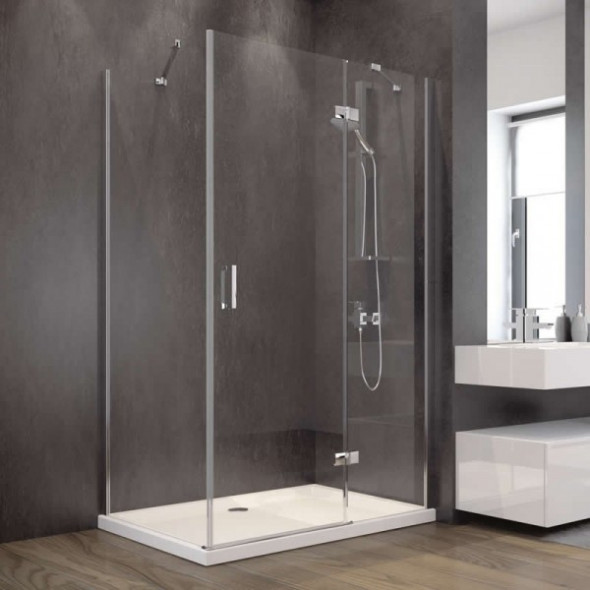 Kabina prostokątna przejrzyste szkło prawa Besco Viva 100x80x195 cm VPP-100-195C