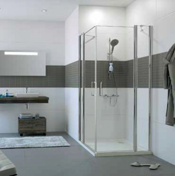 Kabina skrzydłowa Huppe Classics 2 ze stałymi segmentami 80x80cm C23004.069.322 Anti-plaque