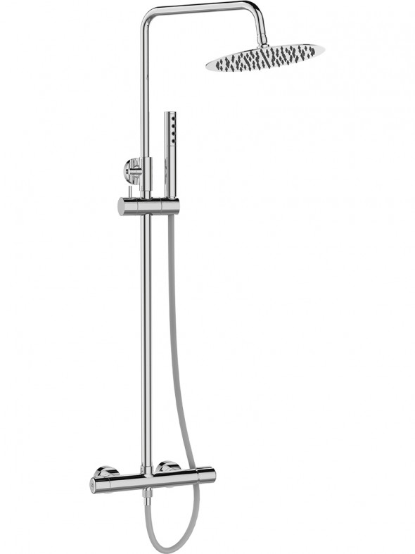 Kolumna natryskowa z baterią Laveo Pretto chrom PLP_00OB