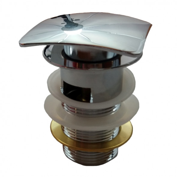 Korek Click-Clack do umywalki bez przelewu Aquahome Chrom kwadratowy TB1008