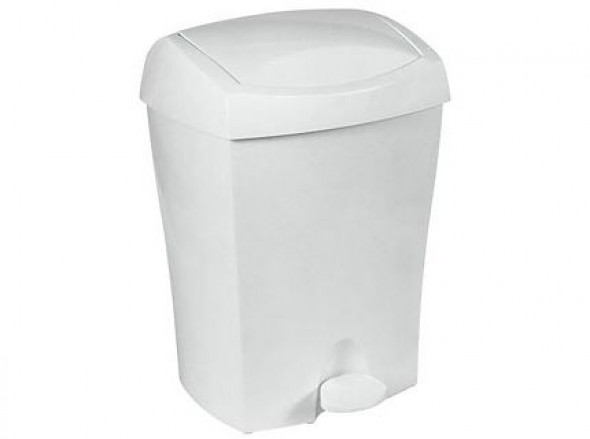 Kosz na śmieci Bisk Duo 8l biały na pedał 93902