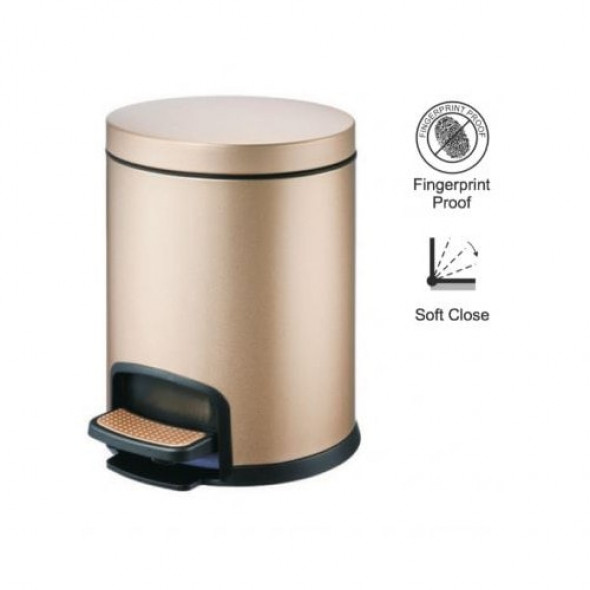 Kosz pedałowy PREMIUM okrągły 8 L Stella złoty 20.20108-G _