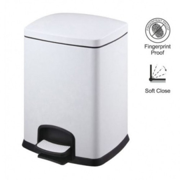 Kosz pedałowy PREMIUM prostokątny 20 L Stella biały 20.20320-W _