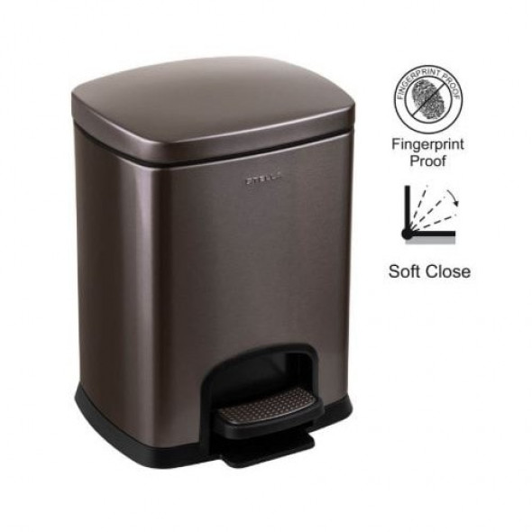 Kosz pedałowy PREMIUM prostokątny 5 L Stella grafit metalik 20.20305-B _