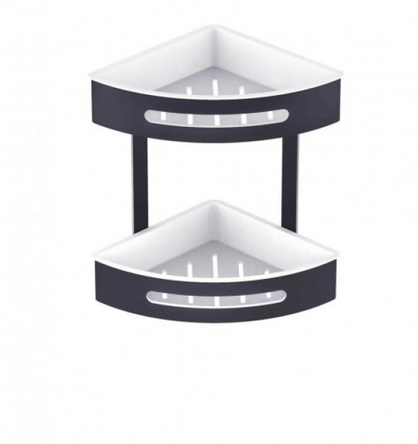 Koszyk podwójny narożny Stella biały/czar 16.072-B