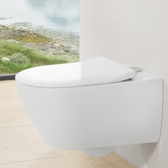 Miska wc bezrantowa Villeroy &amp;amp; Boch Subway 2.0  z pojemnikiem na kostki fresh 37 x 56 cm Weiss Alpin 5614A101