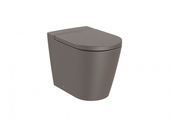 Miska WC stojąca Roca Round Rimless 37x56 cm cafe A347526660