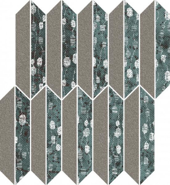 Mozaika cięta Paradyż Unique Lady Green Mix Mat 27,4x29,8 cm