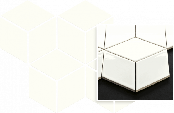 Mozaika Prasowana Paradyż Bianco Romb Hexagon 20,4 x 23,8cm