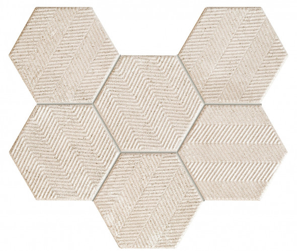 Mozaika ścienna Tubądzin Sfumato Hex Mat 28,9x22,1cm tubSfuHexMoz289x221